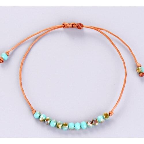 Simple Bracelet Handmade Boho Half Plating Crystal Bracelet Friendship Bead Bracelet Wedding Gift Dropshipping Jewelry