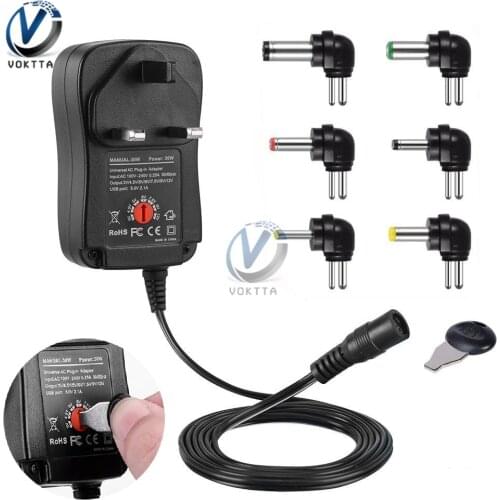 3V-12V 3V 4.5V 5V 6V 7.5V 9V 12V 2A AC/DC Adapter Adjustable Power Supply Universal Adaptor Charger with USB Interface 6 Adapter