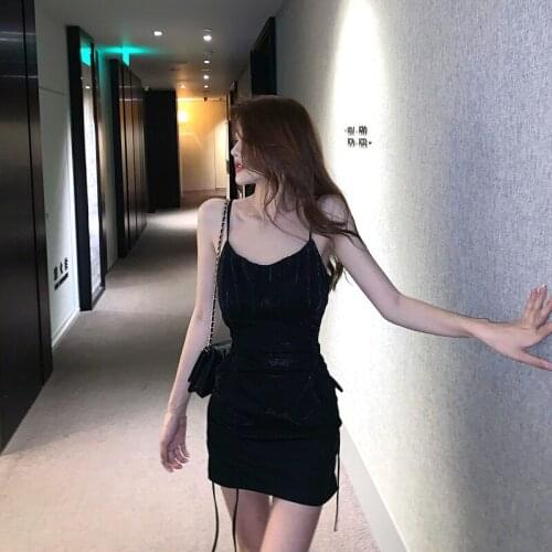 ZC3124 2021 Summer new women fashion temperament show thin sexy slim shoulder strap dress cheap wholesale