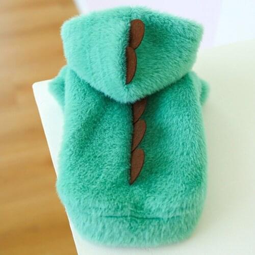 Pet Dog Hoodie Clothes Funny Cosplay Dinosaur Costumes Winter Warm Plush Coat For Puppy Kitten Animal Printed Dog Apparel