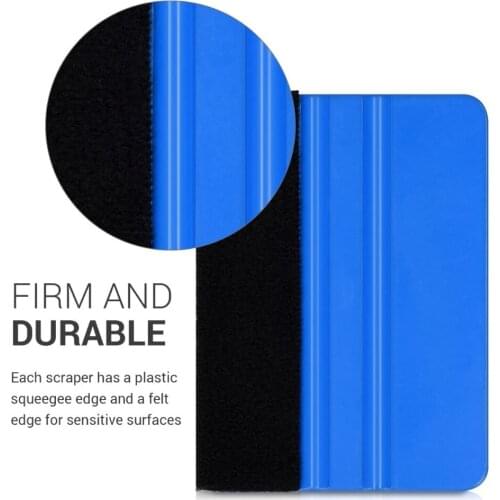 1PCS Car Vinyl Film wrapping tools Blue Scraper squeegee with felt edge Car Styling Stickers Accessories