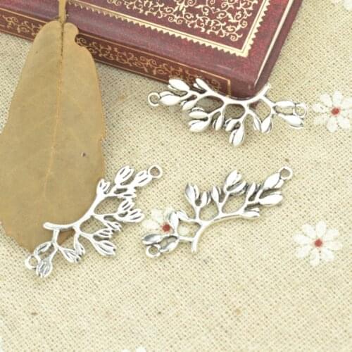 15pcs alloy Tibetan Silver Plated tree leaf Charms Pendants for Jewelry Making DIY Handmade Craft 38*17mm Q308
