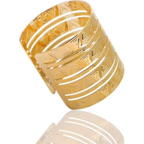 2015 New Hollow Out Fashion Shiny Geometry Torques Opened Cuff Bangles Bracelets Jewelry for Women