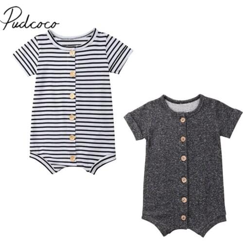 2020 Brand New Summer Newborn Toddler Infant Baby Boys Girl Romper Jumpsuit Cotton Short Sleeve Clothes Casual Sunsuit Outfits