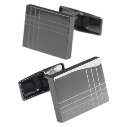 5pairs/lot Gunblack Rectangle Cufflinks Business Style Laser Cuff Links Shirt Cuff Button Mens Jewelry Accessory Fashion Gift