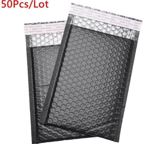 50Pcs/Lot Black Foam Bubble Mailers Bags Self Seal Mailers Padded Envelopes Bags Packaging Shipping Envelope Bag With Bubble New