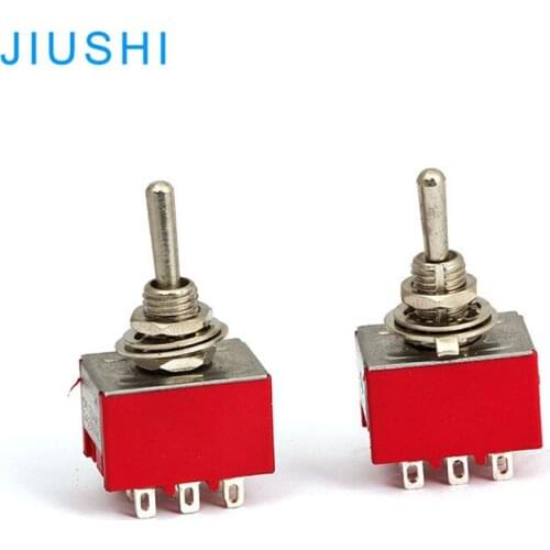 MTS-302 toggle switch 2 position 9pin solder 2A250V 5A120V AC 6mm red 3PDT