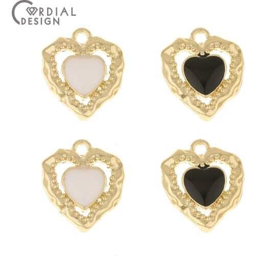 Cordial Design 100Pcs 16*28MM Jewelry Accessories/DIY/Resin Effect/Hand Made/Pendants/Heart Shape/Earrings Findings Components