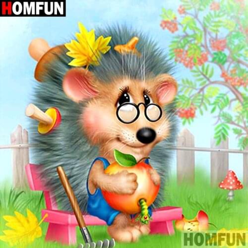 HOMFUN Full Square/Round Drill 5D DIY Diamond Painting "Cartoon animal hedgehog" 3D Embroidery Cross Stitch 5D Decor Gift A16831