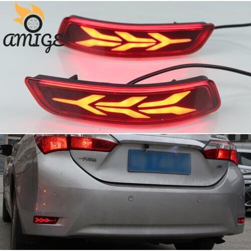 Car LED Bumper Lights For Toyota Corolla Altis 2014 2015 - 2018 Taillights Rear Fog Lamp Brake Light Reflector Reverse Lamps