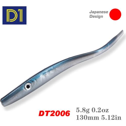 D1 Crazy Slug Soft Fishing Lure 130mm 6pcs/bag Artificial Bait Silicone Worms Shad Eel Seabass Needfish Fishing Tackle 2020