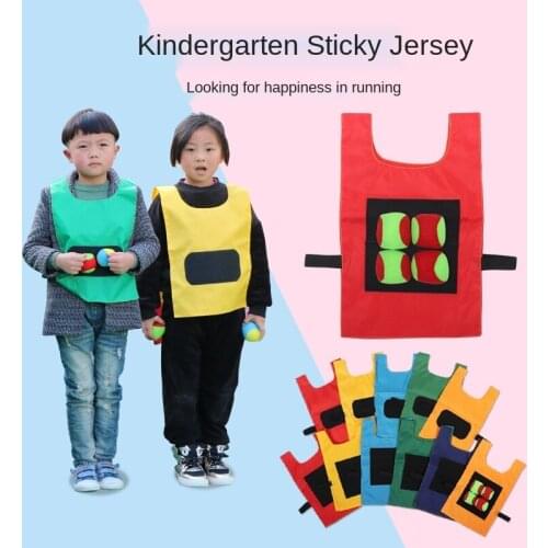 Childrens Sticky Jersey Vest Sticky Ball Kindergarten Dodgeball Play Throwing Sticky Target Vest Game Props