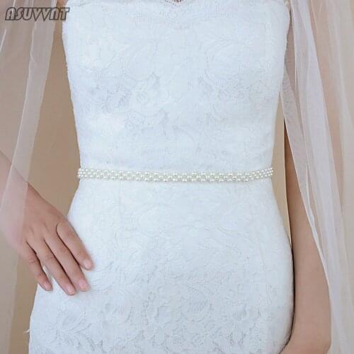 Elegant Wedding Belts For Bridesmaid Women Girl Pearls Wedding Beaded Belts For Prom Dresses Party Girl Belts