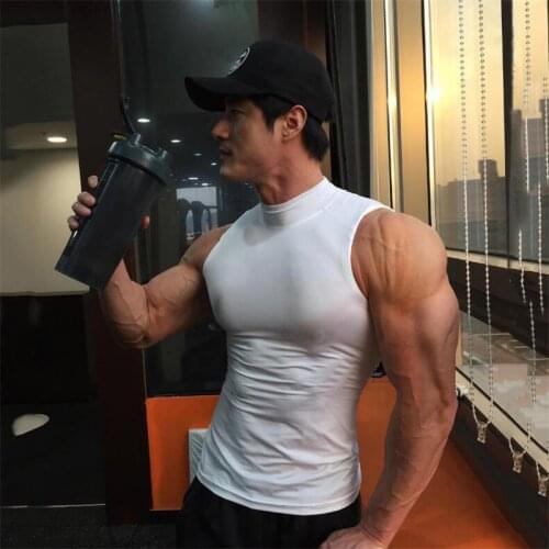 Compression Vests Men Tight Gym Clothing Bodybuilding Sleeveless Shirt Workout Tank Top Fitness Mens Sports Muscle Guys Tank Top