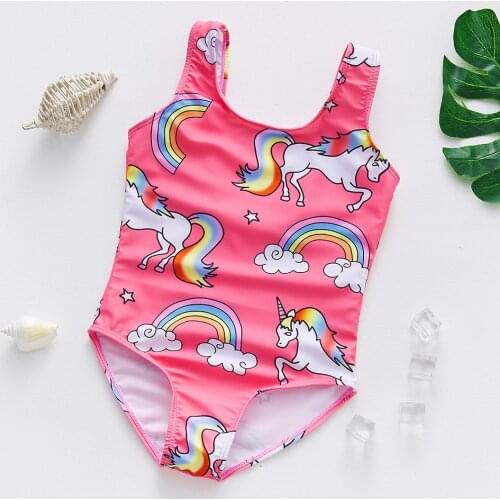 2~11Year Girls Swimsuit one piece Girls Swimwear Unicornn print Children Swimwear Swimming outfit for girls Beachwear-ST249