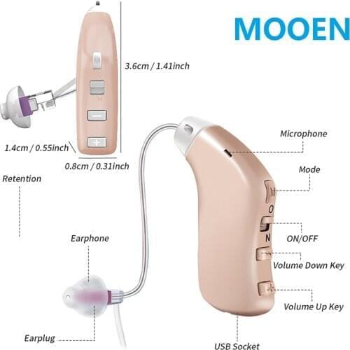 Best 20 Channel Digital Amplifier Rechargeable Ear Hearing Aid Apparatus High Power Hearing Aids Ear Instrument Deafness Device