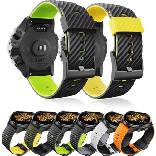 Fashion Two-color Soft Silicone Replacement Straps for Suunto 7 9 D5 9Baro Bracelet For Sport Wrist HR Watch Band Belt ремешок