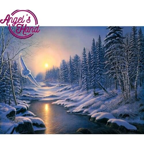 New Sunset Snow owl 5D DIY Diamond Painting Needlework Embroidery Picture Cross Stitch Round&spuare Rhinestone Home Decor Gift