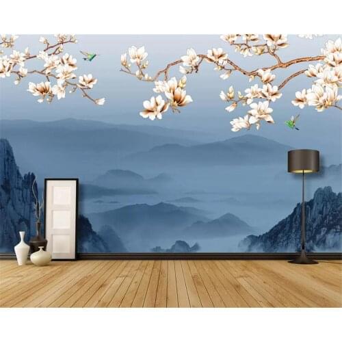 Beibehang Custom photo wallpaper HD Artistic concept hand-painted flowers and birds landscape 3d wallpaper carta da parati