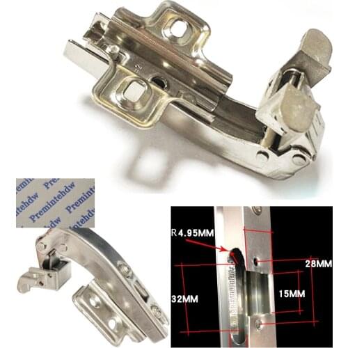 2Pcs/Lot 90 degrees Furniture Cabinet Blind Corner Hinge Narrow Aluminum Alloy Frame Closet Wine Glass Door Mortise