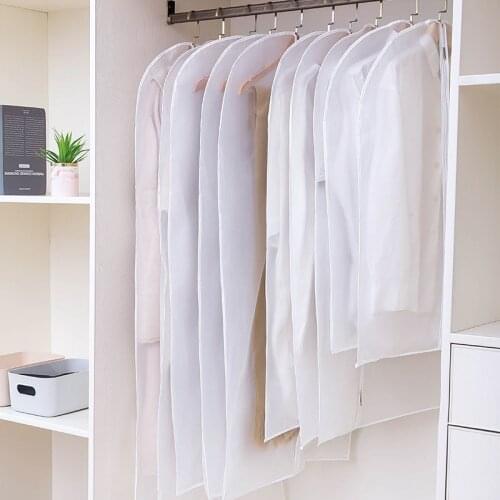 Suit Dust Cover PEVA Thickened Translucent ClothesDust Cover Suit Clothing Storage Bag Transparent Color Wardrobe Dust Bag