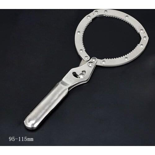 High Quality 95-115mm Adjustable Oil Filter Wrench High Carbon Steel Handcuffs Type Wrench Auto Repair Tools
