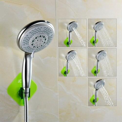 5 Function Chrome Hand Held Shower Head Wall Mounted Shower Set With Hose and Shower Holder