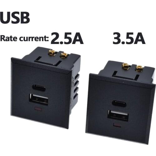 Home Plug Wire Expansion USB Type-C Wall Socket Charger AC/DC Power Adapter Socket Board Panel 220V to 5V White Safe Power Sock