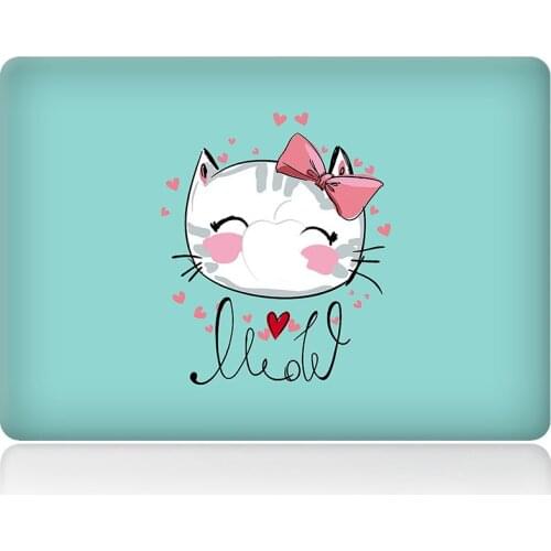 Cute bow cat Vinyl Decal Sticker For DIY MacBook Air Pro Retina 11 13 15 inch Decal for Mac Laptop Full Cover Skin Sticker