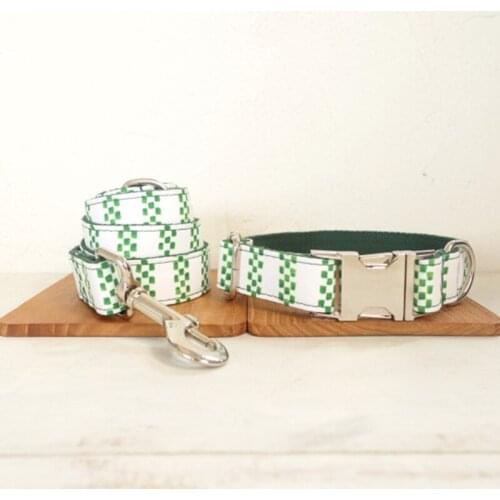 Customized Dog Collar Engraved Puppy ID Tag Leash Collar Set Adjustable Outdoor Fashion Print Pet Collar Leash THE JABE MOSAIC