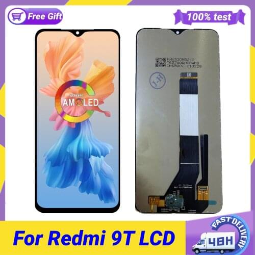 Original AMOLED For Xiaomi Redmi 9T LCD Display Touch Screen Panel Digitizer Assembly For Poco M3 J19S M2010J19SG LCD 6.53"