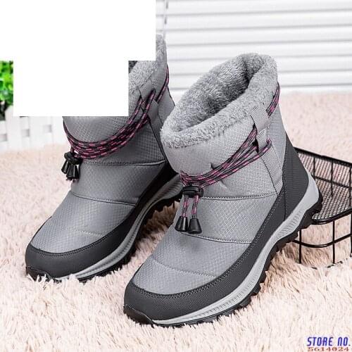 Winter Ankle Boots Women Snow Boot Thick Plush Waterproof Non-slip Boots Black Fashion Women Shoes Warm Fur Botas Mujer