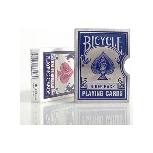 1mm T Stainless steel Playing Card Clips holder for professional magicians - BLUE (Super quality), card magic, magic accessory