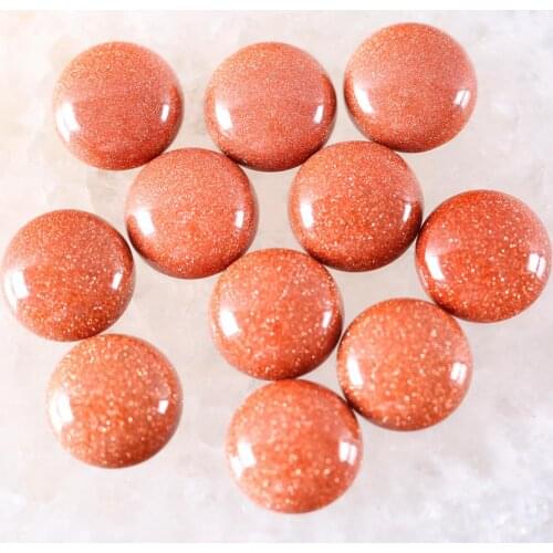 10Pcs 12MM 16MM Round Cabochon CAB Bead Natural Stone Gold Sandstone No Drilled Hole Bead For DIY Jewelry Gift for Men Women