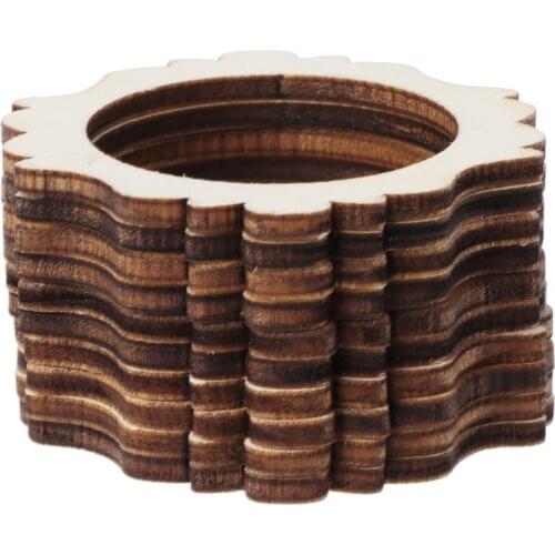 10pcs Cut Wood Photo Frame Embellishment Wooden Shape Craft Wedding Decor