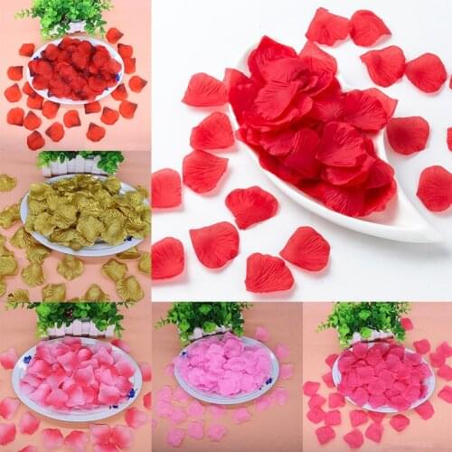 100PCS Flower Silk Rose Petal Wedding Birthday Holiday Party Valentines Day Banquet Table Confetti Decoration Simulation