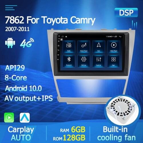 1280*720 HD Android 10.0 for Toyota Camry 40 2006-2011 car dvd player with GPS 5G WIFI BT Radio Stereo Navigation DSP Processor