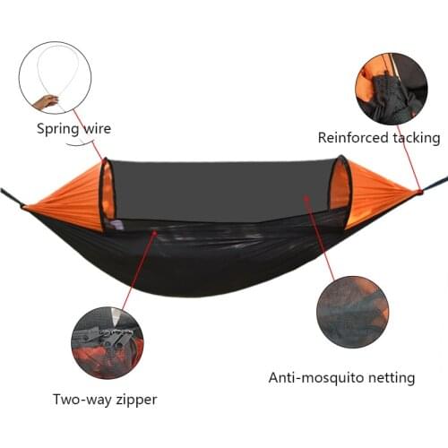 210T Nylon Anti-Mosquito Parachute Cloth Hammock Outdoor Camping With Mosquito Net Hammock Swing Tent Sleeping Bag Hammock