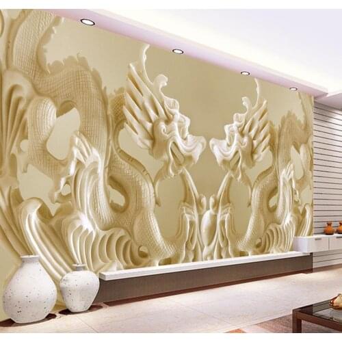 3d wallpaper for room Dragon living room relief mural customized wallpaper for walls mural 3d wallpaper