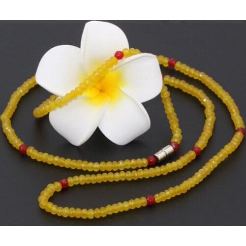 4 rows long chain magnetic clasp 2*4mm faceted abacus yellow jades chalcedony beads stone multilayer bracelets jewelry B2775