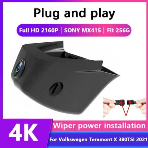 4K Easy Installation Car DVR Dash Camera Video Recorder Camera For Volkswagen Teramont X 380TSI 2021 Control by Mobile Phone App