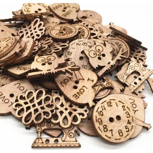 50pcs Unfinished Wood Hollow Owl Tags Cutout Wooden Pieces Embellishments Wood Buttons for DIY Craft