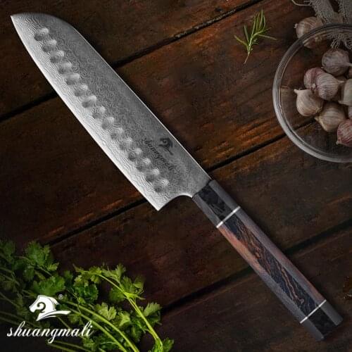 7 Inch Chef Santoku Knives VG10 Damascus Steel Utility Santoku Kitchen Knife Gift Cooking Tools Japanese Cleaver Slicing Knife