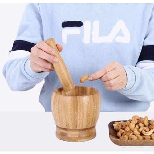Bamboo Pounding Garlic Jar Home Supplies Household Items Food Stuffing Machine Garlic Grinder Kitchen Accessories Gadgets