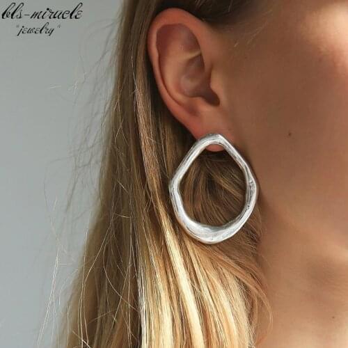 Bls-miracle fashion punk accessories Bohemia silver color Hollow geometry drop earring best femme gift E510