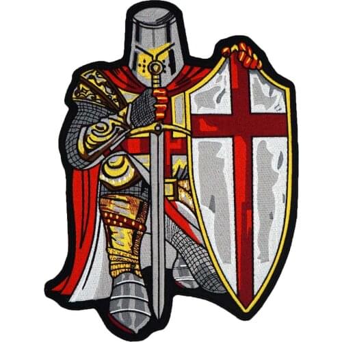 Knight large Embroidered biker Patches IRON ON BACKING