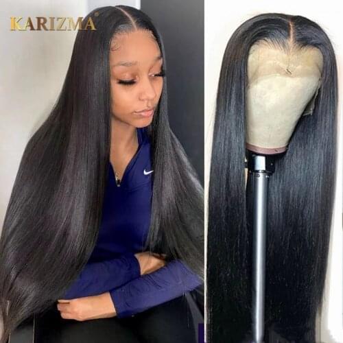 Brazilian Straight 30 Inch Lace Front Wig 180% Pre plucked Remy 13X1 Human Hair Wigs T Part Lace Wig Transparent Lace Front Wigs