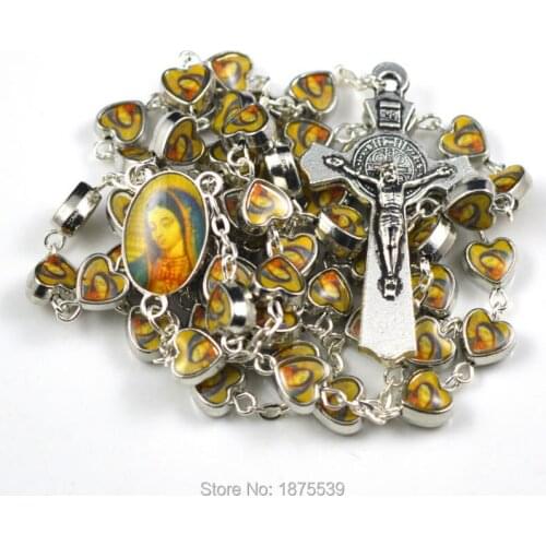 Our Lady of Guadalupe alloy bead and center medal catholic rosary