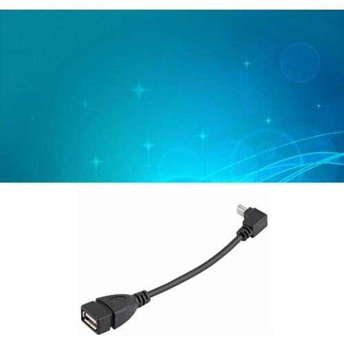 Black Portable Design High Quality USB A Female to Mini 5P USB B Male Conversion Adapter OTG Cable Upwards