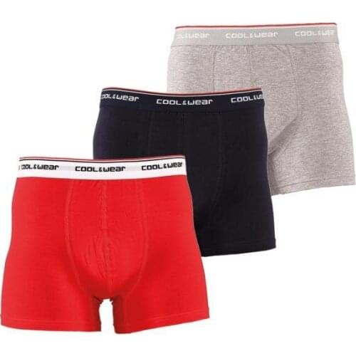 Cool & Wear 15702 Male Navy Blue Red Gray Triple Boxer Package 2